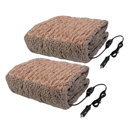 Stalwart 12V Heated Car Blanket 2-Pack, Gray, 2PK 75-CAR2016